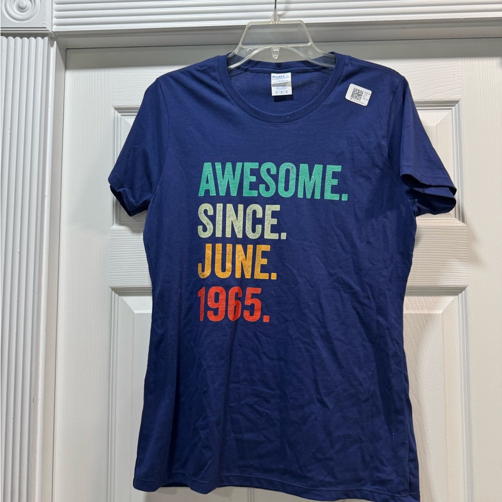 Port and Company Blue Fitted Short Sleeve Tee